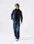 STRIPED FAUX LEATHER ZIPPER JACKET